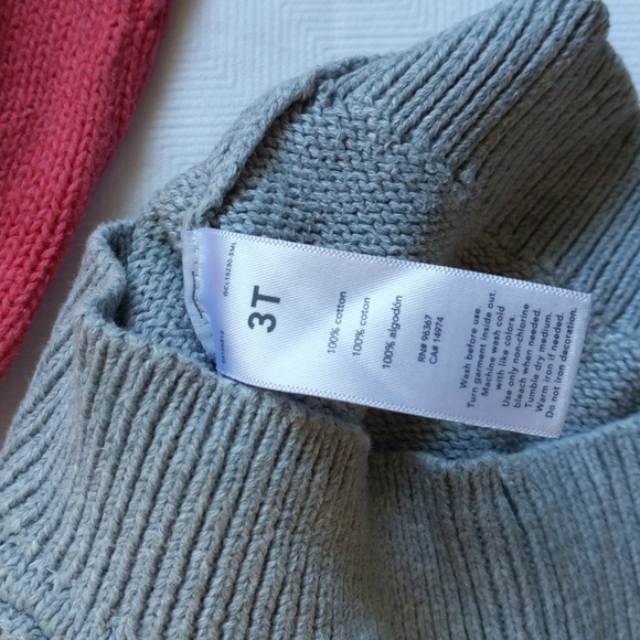 oshkosh b'gosh raglan sleeve cotton knit sweater with pocket 3T toddler girls - Picture 5 of 6